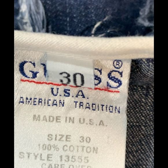 Vintage Guess Women’s Denim Skirt Raw Hem Fringe 90’s Y2K Pockets Size 30 - Picture 12 of 12
